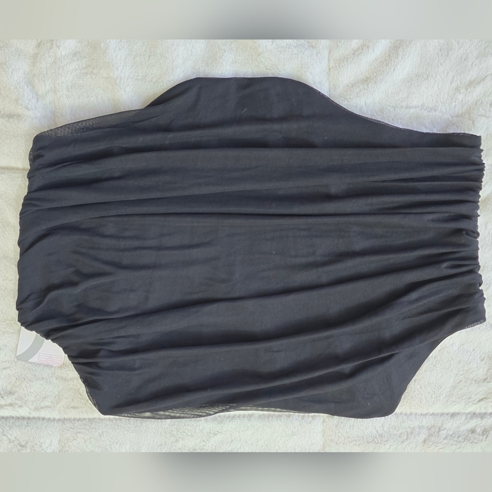 NWT Parthea Zip Back Mesh Coset Tube Top Black Size 3XL